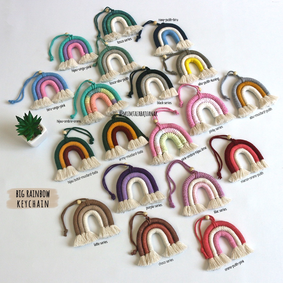 Ganci Rainbow ~ Rainbow Keychain ~ Gantungan Kunci ~ Souvenir Murah ~ Hiasan Mobil ~ Kado ~ Gantungan tas ~ Hiasan dinding ~ Hiasan aesthetic | Bagcharm | Bag charm pelangi ~ Gantungan tas anyaman