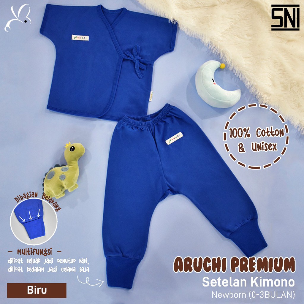 ARUCHI SETELAN KIMONO PREMIUM TANGAN PENDEK CELANA PANJANG KIMONO BAYI UNISEX NEWBORN SNI