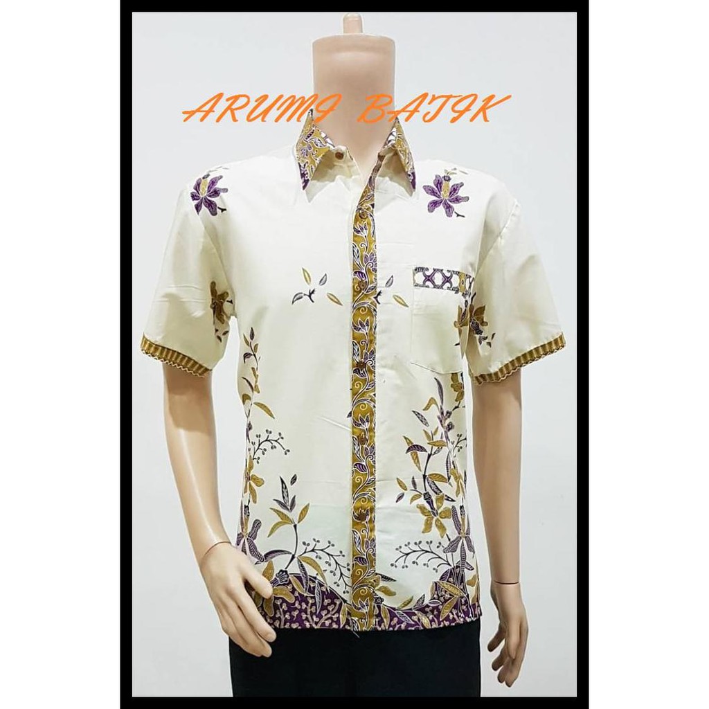 Reseller Open Kemeja / Hem / Atasan / Baju / Seragam Pria Batik 1962 Ungu