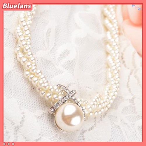 Kalung Rantai Choker Liontin Mutiara Tiruan Untuk Wanita