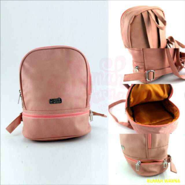 TAS RANSEL PUNGGUNG RUMAH WARNA - TAS FASHION CEWEK MURAH SEKOLAH KULIAH HANGOUT - Rumeero - Jelita