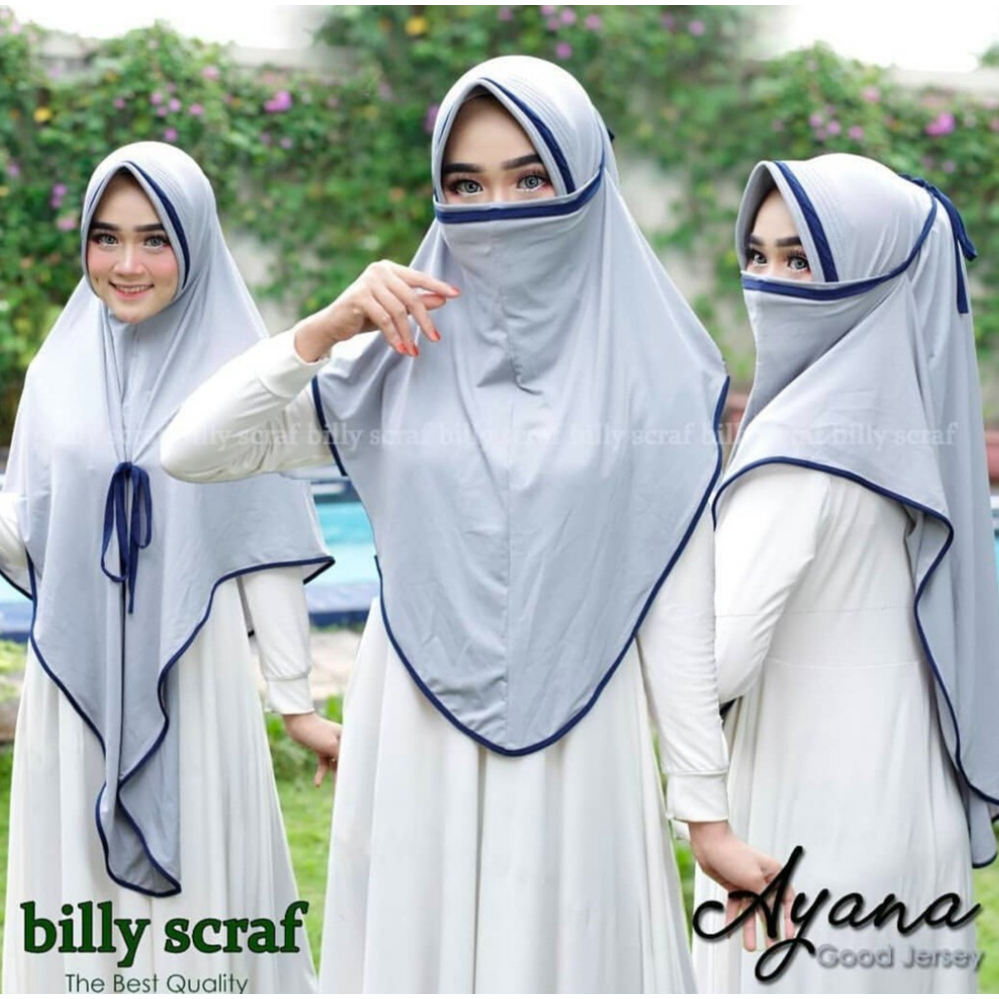  Jilbab  Hijab Bergo  Instan French Khimar Cadar 3 in 1 