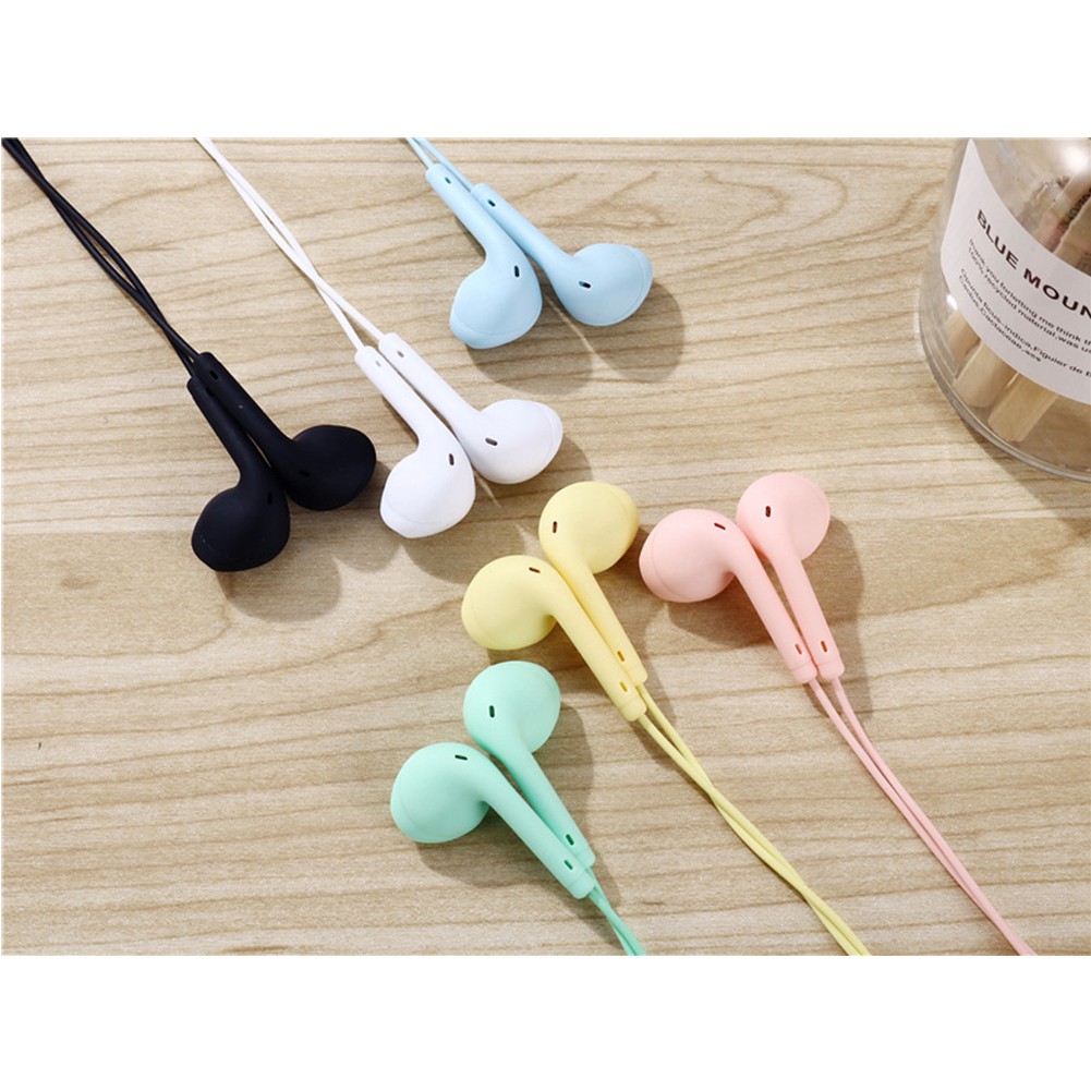 Earphone In-Ear Musik Universal Desain Macaron Dengan Kabel Jack 3.5mm Untuk Smartphone