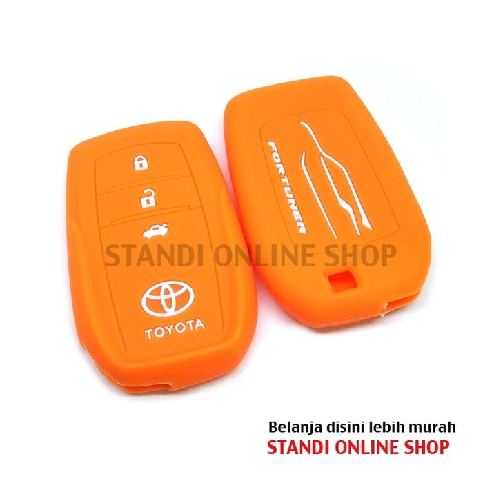 Kondom Kunci Silikon Remote Sarung Remote Toyota All New Fortuner Orange