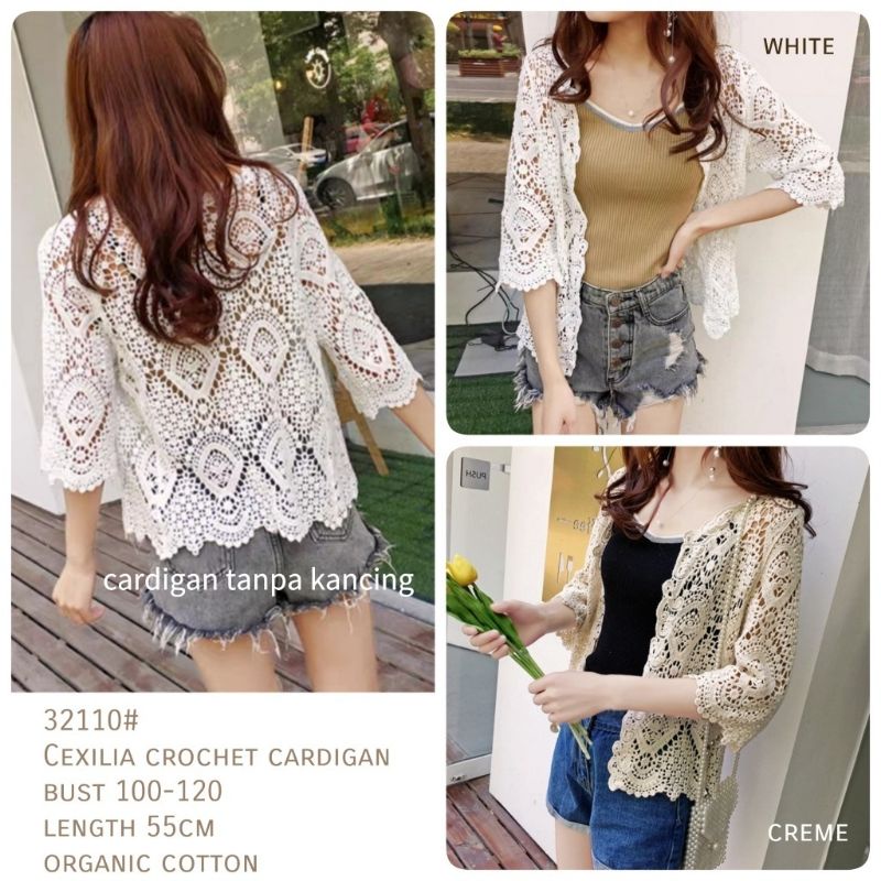 MDLV ~  32110 CEXILIA CROCET CARDIGAN // CARDIGAN BRUKAT // CARDIGAN LENGAN PANJANG //FASHION IMPORT