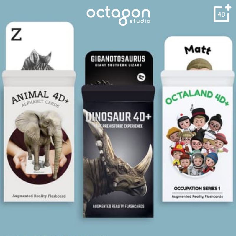 Octaland 4D+ Flashcards Original kartu pintar edukasi octago studio