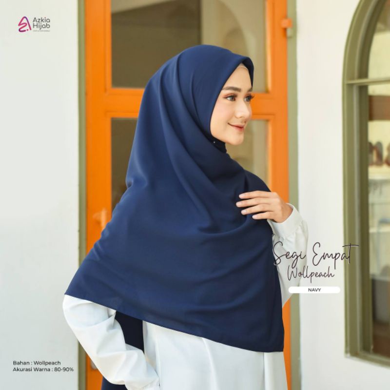 Hijab / krudung segi empat wollpeach by .azkia hijab