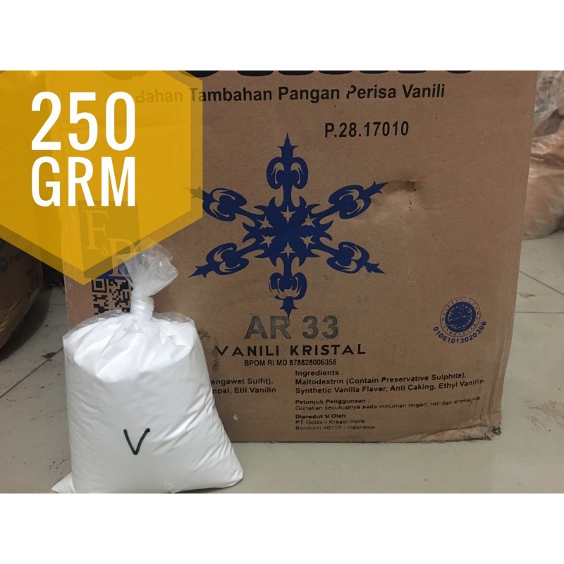 

Vanili Kristal repack 250 Gr Perisa Vanilla Halal Vanely Crystal