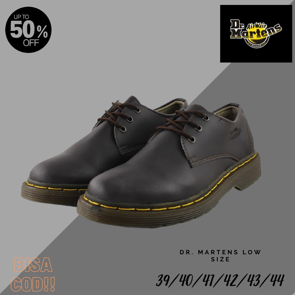 Bayar Di Tempat- Sepatu Pria Dr.martens Pendek Coklat Low Boots Dokmart Premium Kerja Laki