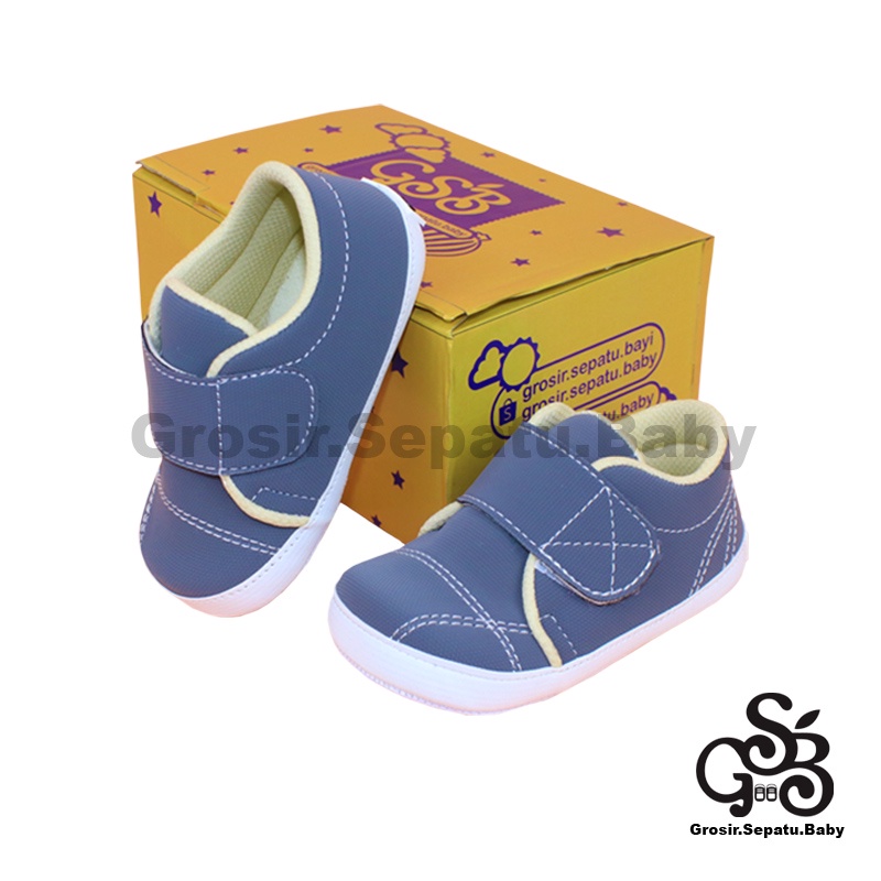 Prewalker - Sepatu Bayi - Baby Shoes | 2-12 bulan | Simple Classy ABU casual polos ringan &amp; fleksibel