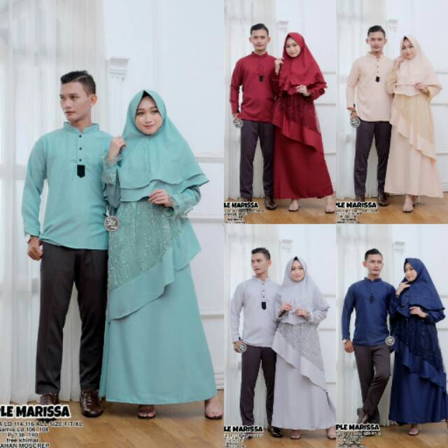 COUPLE MARISSA SYAR'I | COUPLE GAMIS KEMEJA TERBARU FREE JILBAB KHIMAR