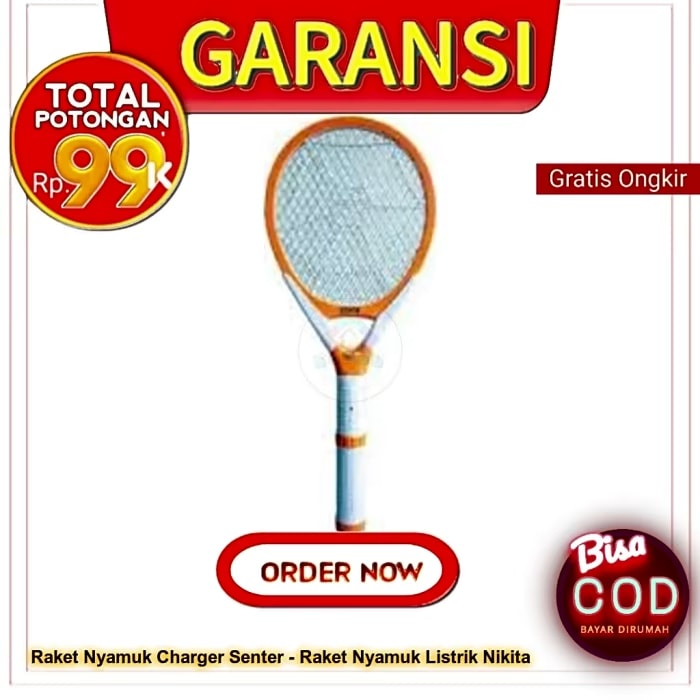 Raket Nyamuk Charger Senter - Raket Nyamuk Listrik Nikita