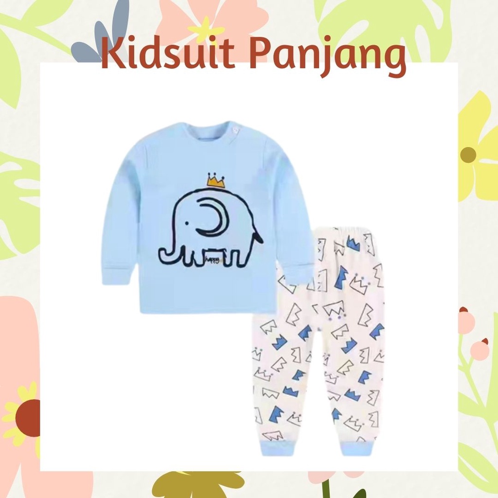 Plazababyku KIDS SUIT PANJANG H5 Setelan Anak Bahan Kaos Lengan Berkualitas Import cewek cowok NEW5