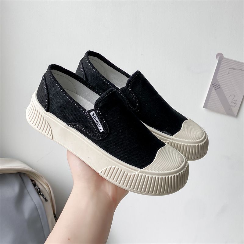 [GROSIR][COD] SEVEN_DAY SEPATU SNEAKERS WANITA KOREA IMPORT CASUAL KANVAS SHOES HITAM FQ-581