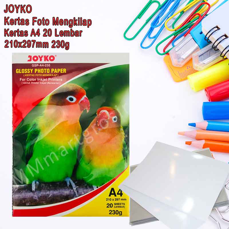 Joyko / Kertas Foto Mengkilap / Kertas A4 20 Lembar / 210x297mm 230g