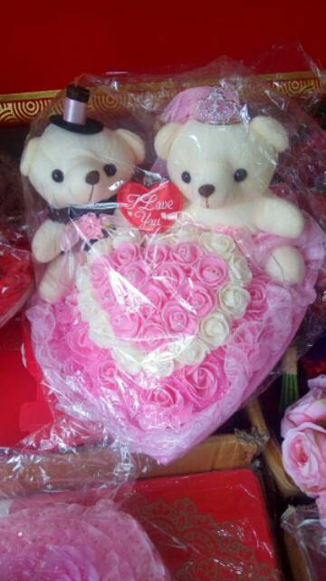 Boneka Wedding Warna Merah dan Pink