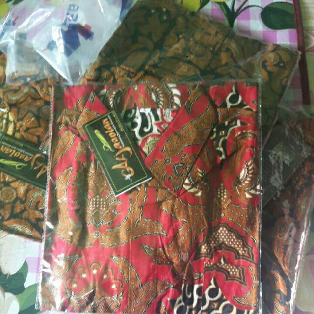 Distro Batik Hrb026 Kenongo Kemeja Tosca Panjang Pekalongan Padi Mlxl Sogan Tulis Halus Kemeja Batik