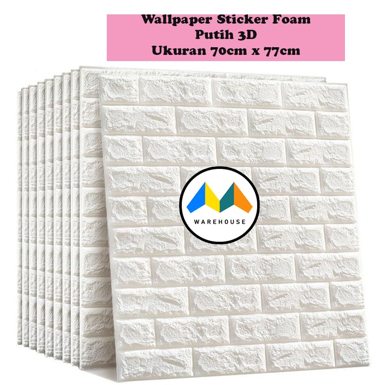 MW Wallpaper Foam Hitam Bata 3D Bata Warna Hitam Premium Wall Paper Sticker Tebal 3MM-7