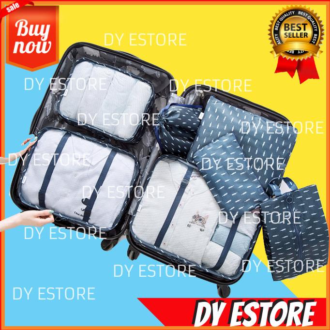 E131 Tas wanita Luggage cover Tas mini Koper mini kecil Travel bag - NAVY FEATHER