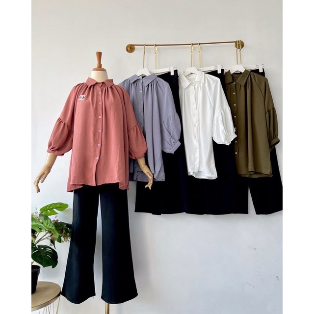 Sendie set crinkle scuba one set murah one set big size setelan wanita jumbo