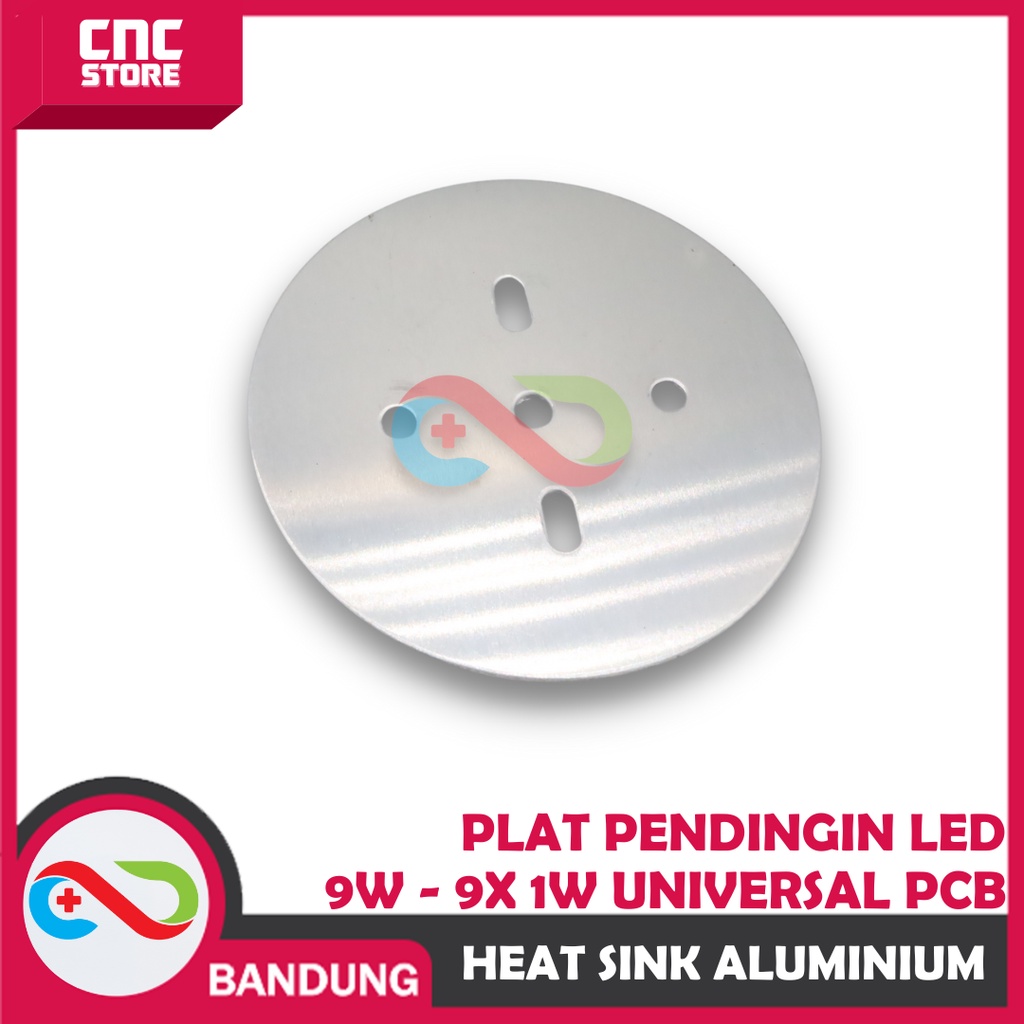 HEAT SINK ALUMINIUM PLAT PENDINGIN LED 9W - 9X 1W UNIVERSAL PCB HEATSINK DIAMETER 78MM ALUM