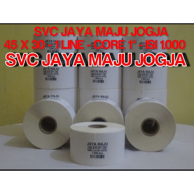 

45 X 30 SEMICOATED - 1 LINE - ISI 1.000 PCS || CORE 1" || LABEL BARCODE PAKAI RIBBON THERMAL TRANSFER STIKER LABEL BUTIK DISTRO GARMEN OBAT APOTEK KLINIK LABORATORIUM RS RUMAH SAKIT || 45X30 LABEL BARCODE PRINTER SEMICOAT - ISI 1000 PCS