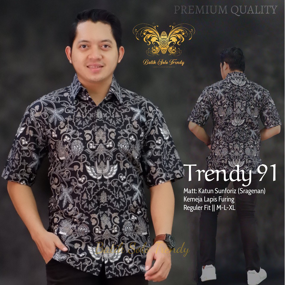 TRENDY 91 PENDEK KEMEJA BATIK LENGAN PENDEKKAIN HALUS MURAH