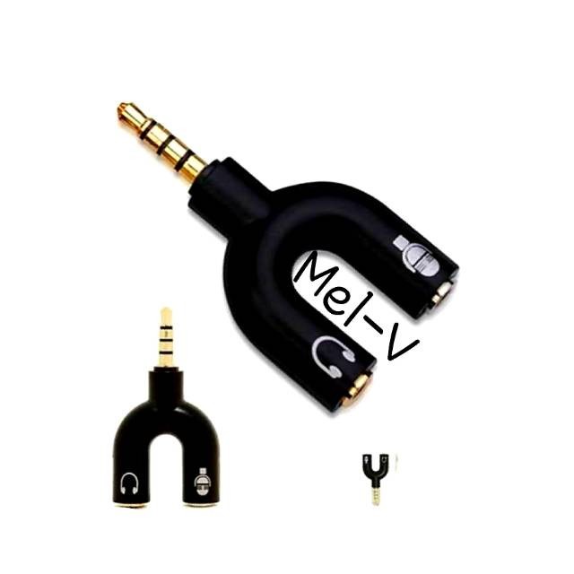 Audio Splitter U shape 2 in 1 Mic &amp; audio jack 3.5mm to Dual female