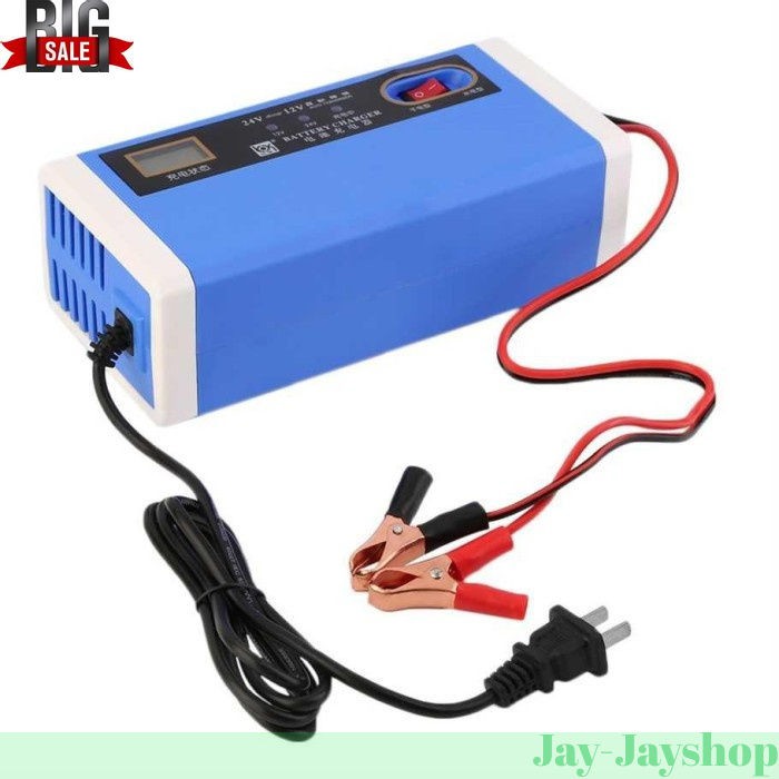 Charger Aki Mobil Motor Lead Acid 12-24V 10A with LCD