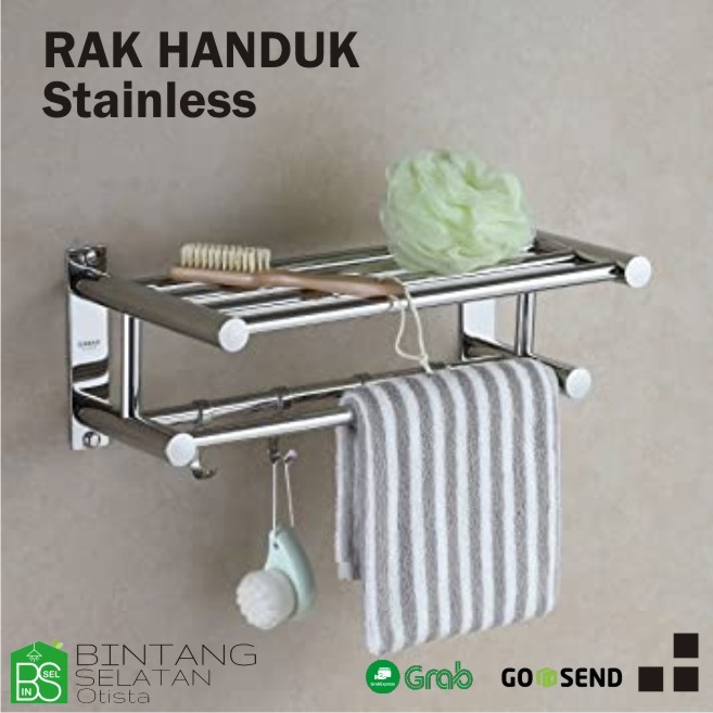 RAK HANDUK GANTUNGAN HANDUK RAK KAMAR MANDI STAINLESS