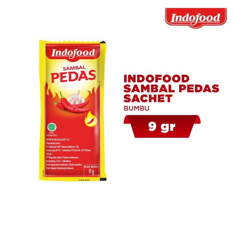 Saos sambal pedas indofood 1 sachet ecer eceran