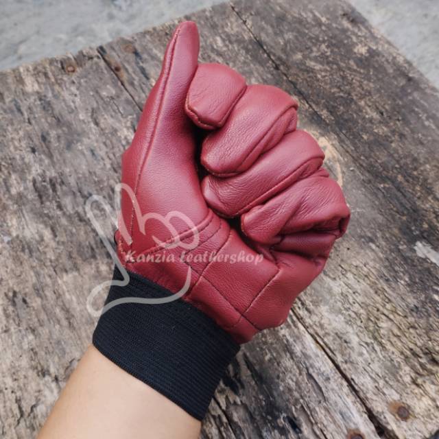 Kanzia Leathershop Sarung tangan kulit pink