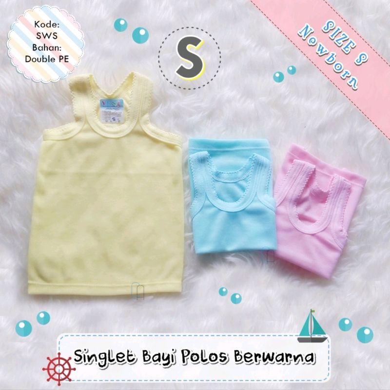 Singlet bayi polos warna warni / Kaos dalam bayi polos warna warni SNI