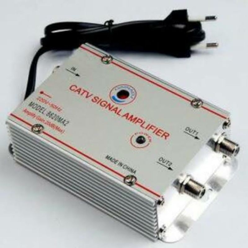Penguat Sinyal TV Amplifier + 2 Splitter