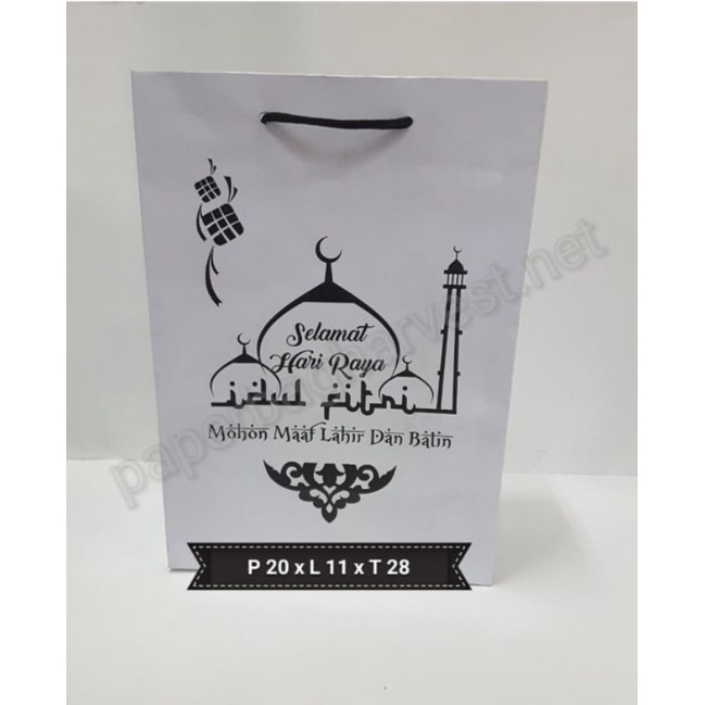 

Paper bag Idul Fitri putih laminating glossy