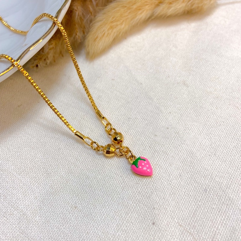 Kalung Liontin Strawberry Pink anak