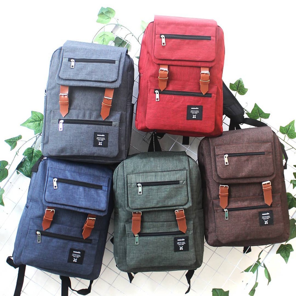 Tas Ransel Laptop Cowok Cewek Backpack Pria Wanita Ransel Distro Unisex Gesper Tas Kerja Murah