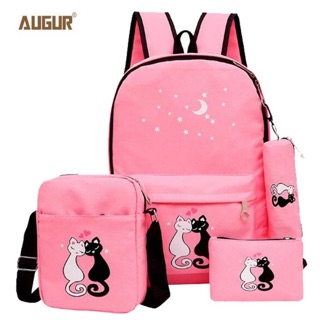  TAS  RANSEL BACKPACK SEKOLAH ANAK  BAHAN KANVAS 4IN1 SET 