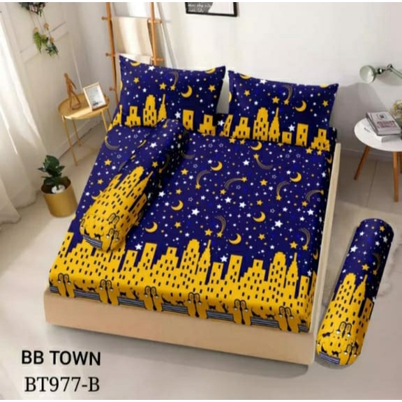 SPREI STARRY NIGHT MOONSTAR BULAN BINTANG MALAM UKURAN 180x200cm NO.1 BAHAN KATUN HOMEMADE