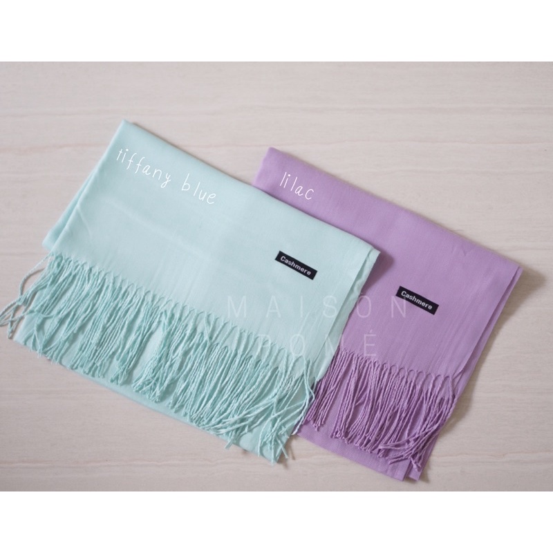 Cashmere Scarf Syal Kasmir Pashmina Shawl Polos Tebal