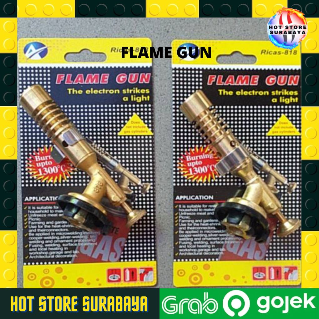 Flame gun gas torch blow torch kepala las kuningan ricas 818 LARGE MEDIUM dual api Gas Torch Flame Gun Blow Torch Portable Kepala Las Manual Full Tembaga KUNINGAN733