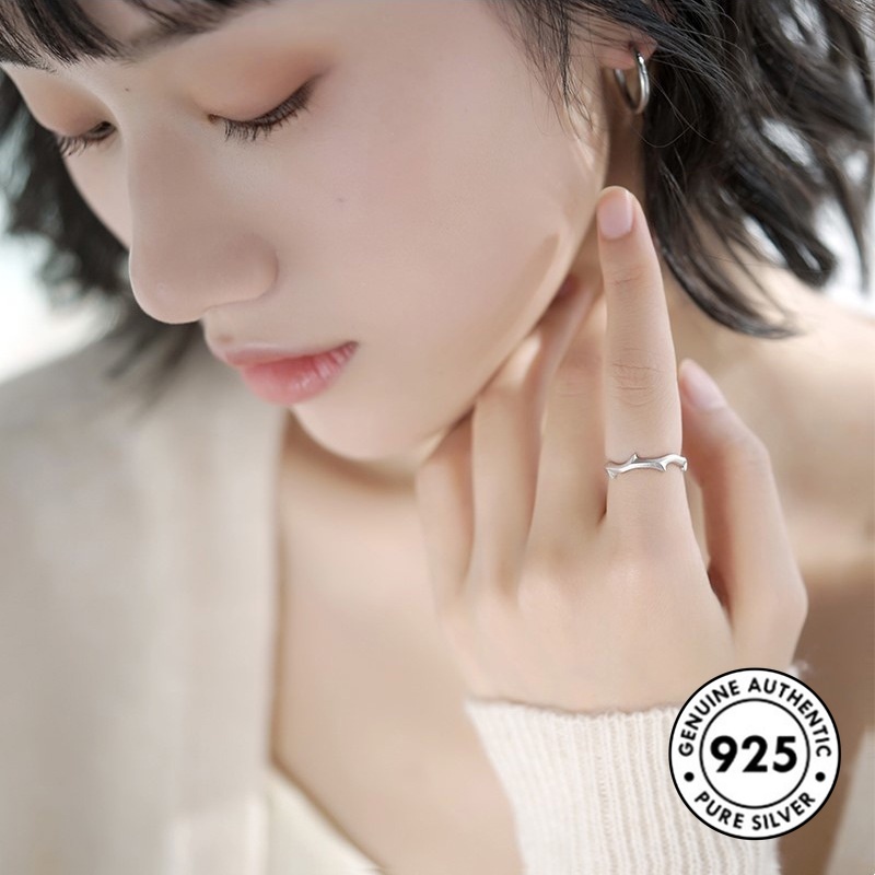 Cincin Desain Cabang Bahan S925 Silver Untuk Pasangan