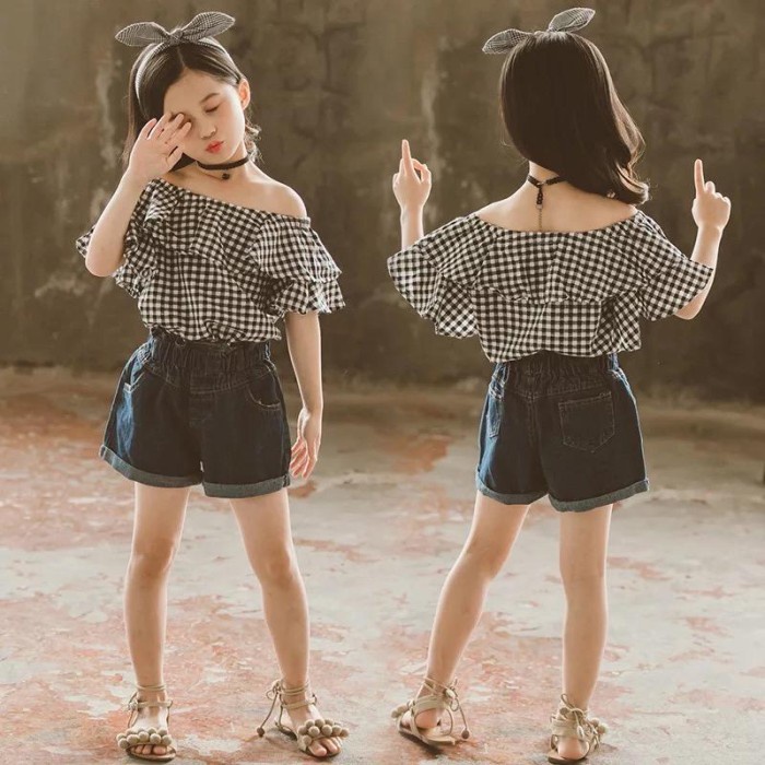 Baju Setelan Anak Perempuan cewek Modis Kekinian Usia Umur 3 4 5 Tahun stelan anak terbaru Baju Anak