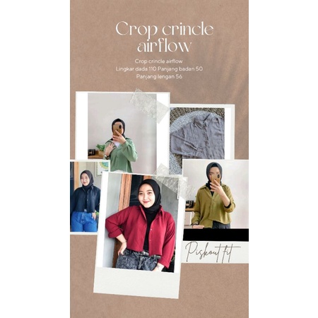 Hanin Crop Rayon Crincle//Kemeja Crop// Kemeja wanita crop/Kemeja Keisya Crop / Kemeja