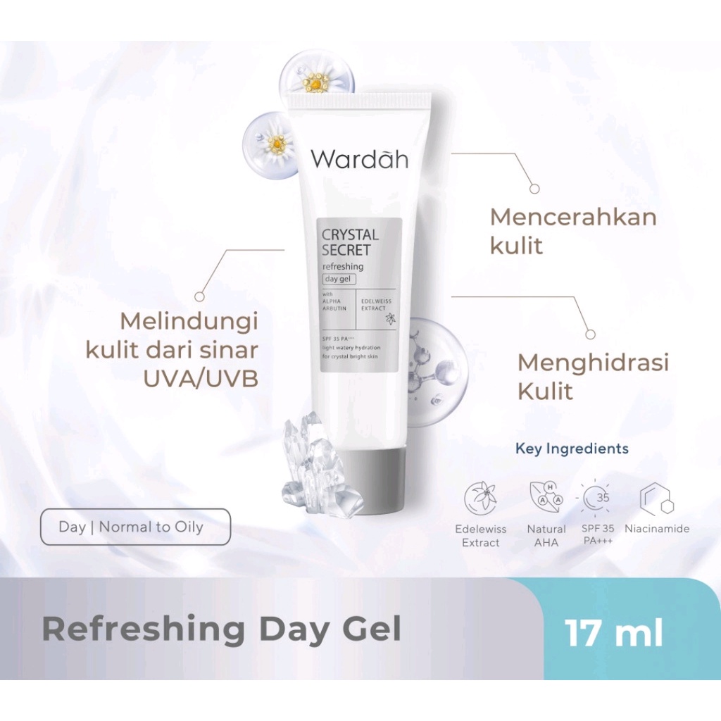 ❤️GROSIR❤️ WARDAH CRYSTAL SECRET REFRESHING DAY GEL 17ml