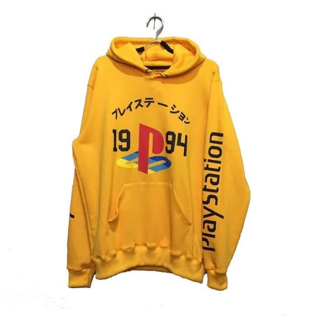 yellow playstation hoodie