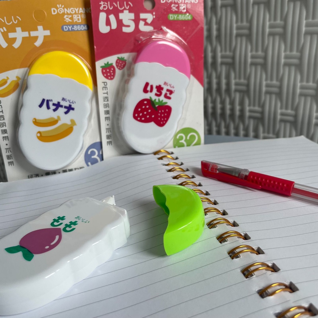 

BEST SELLER TIP EX TIPEX CORRECTION TAPE GAMBAR BUAH PEACH PISANG STOBERI DONGYANG IMPOR / TIPEX GULUNG LUCU TERMURAH READY GROSIR BISA COD