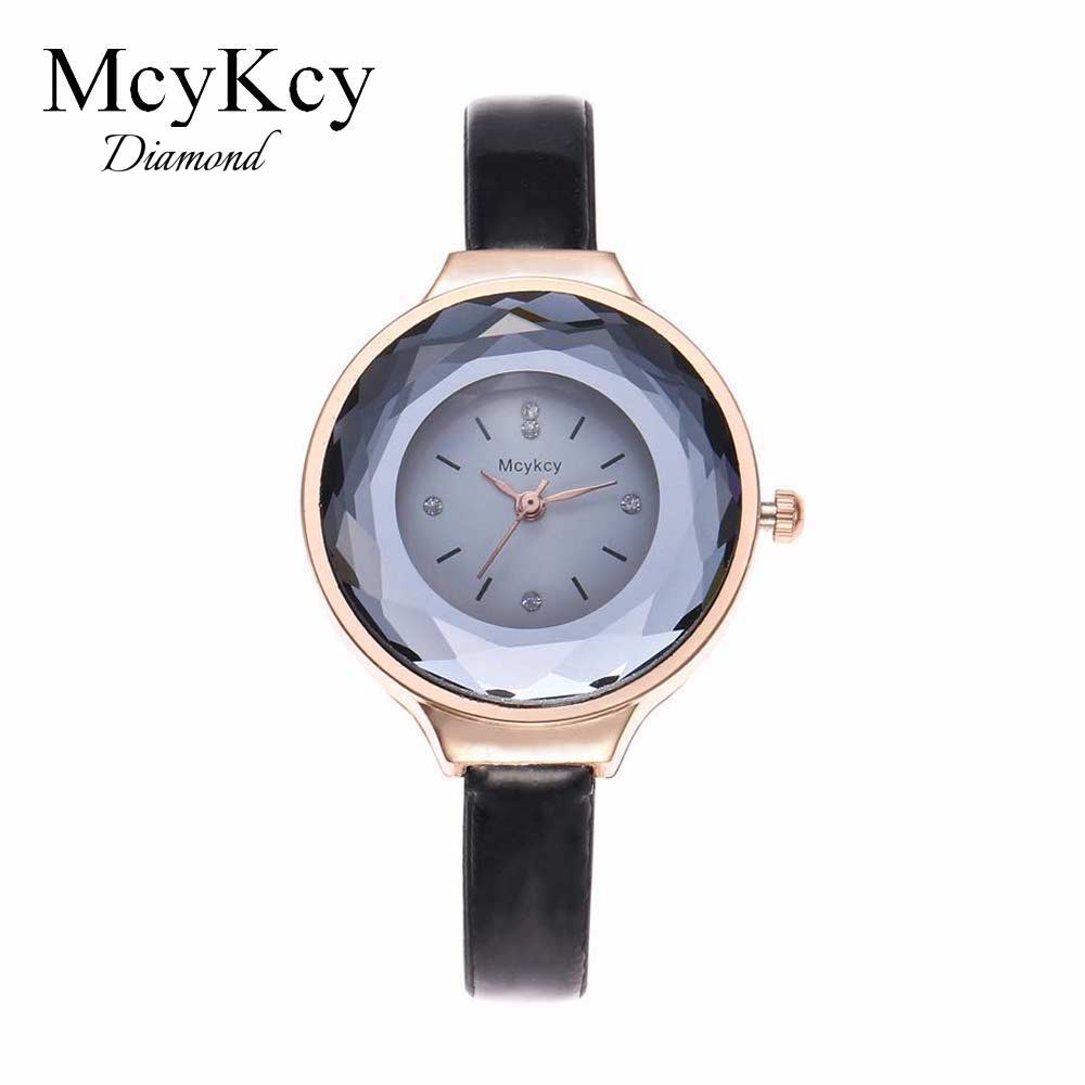 Mcykcy Diamond - Hitam Abu&quot; - Jam Tangan Leather Fashion Wanita - Model Analog