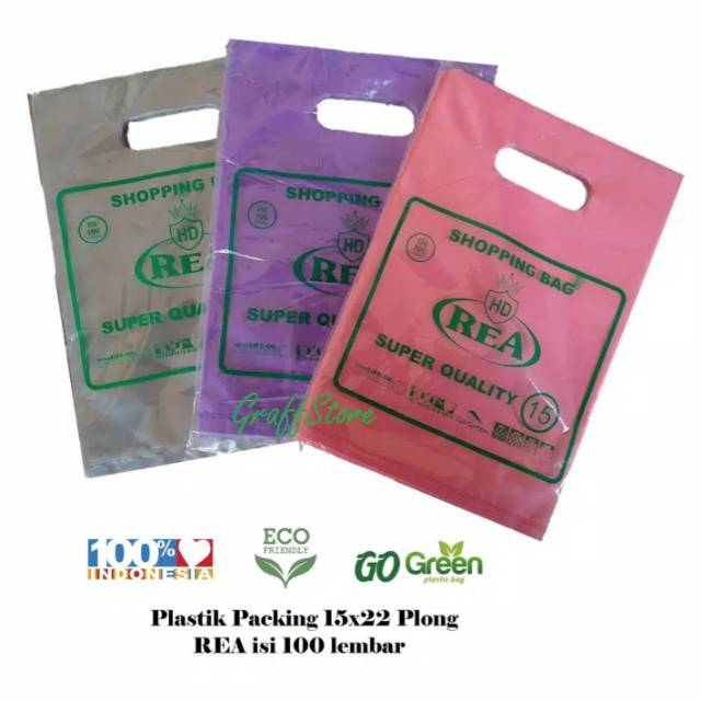 

Plastik packing olshop 15x22 REA isi 100 lembar plastik handle ouval packing online
