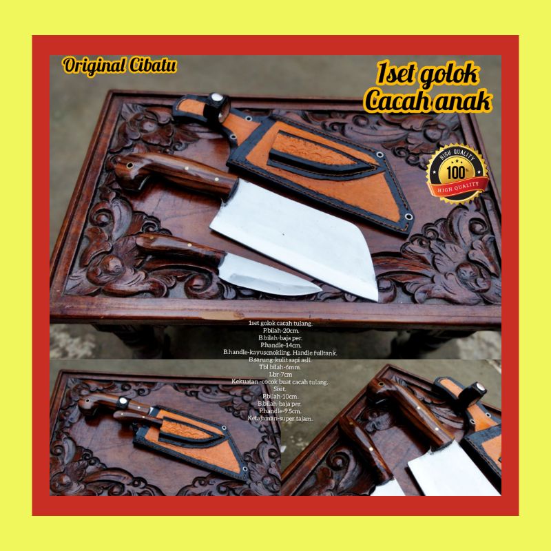 1 SET PISAU SEMBELIH / PISAU CACAG TULANG KERAS SUPER TAJAM SIAP PAKAI BERKUALITAS PREMIUM